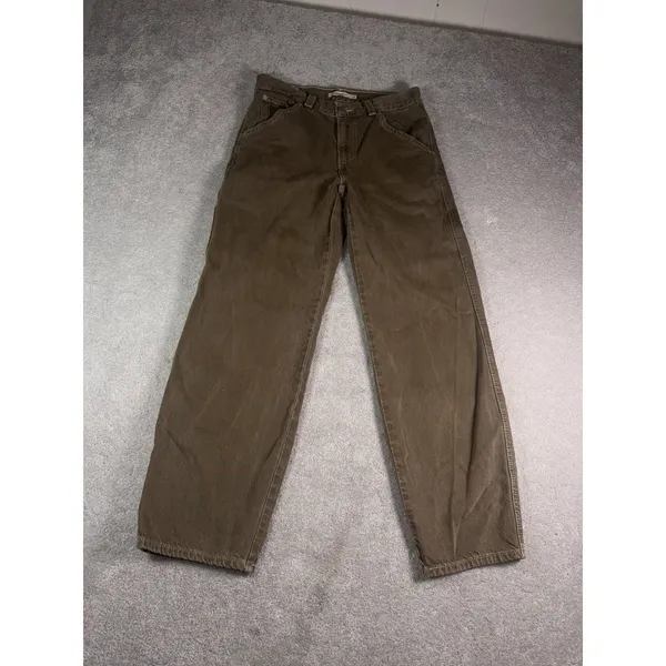 Levis Dad Utility Carpenter Jean Women Sz 26x30 Brown Denim Premium Big E - Image 3
