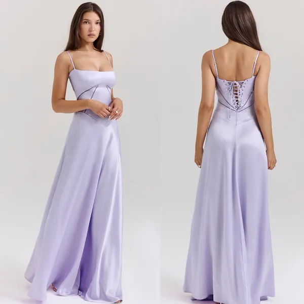 House of L D-DD 'Anabella' Orchid Lace Up Maxi Dress‎ NWOT - Image 4