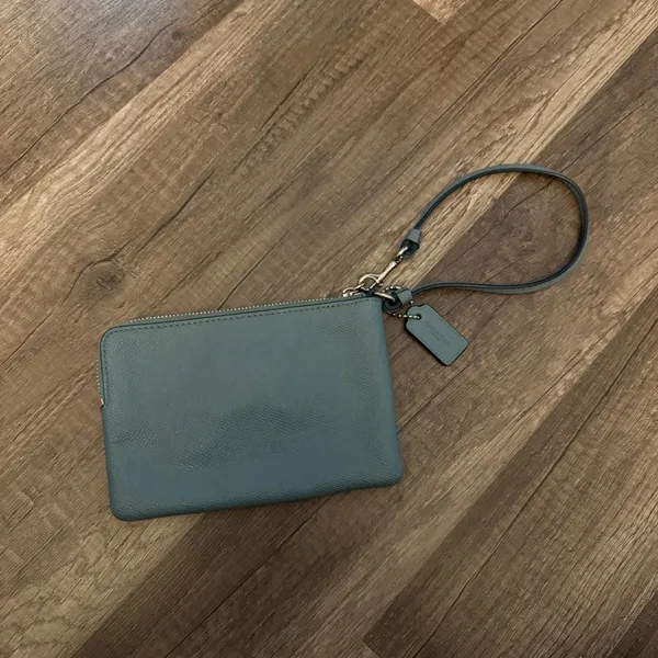 Coach Leather Blue Wristlet - Image 2