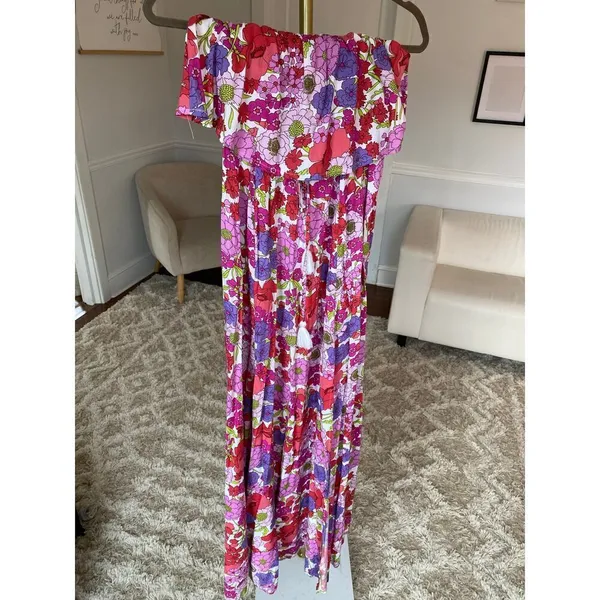 Jopna Floral Maxi Dress Strapless Cottagecore Boho Wedding Summer Lightweight‎ - Image 2