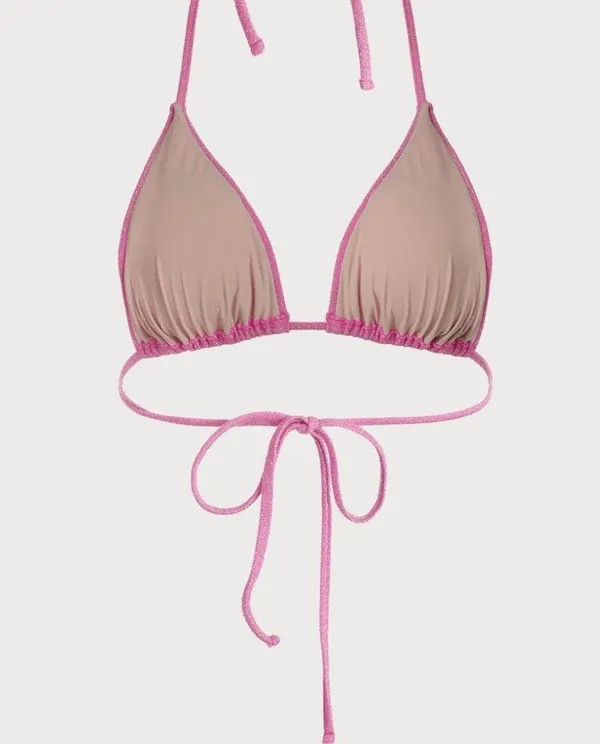 Berlook Pink Lurex Halter Triangle Bikini Top ONLY 64 - Image 6