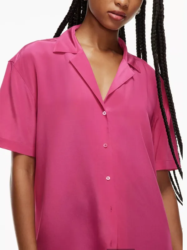 Silk Short Sleeve Blouse - Image 5