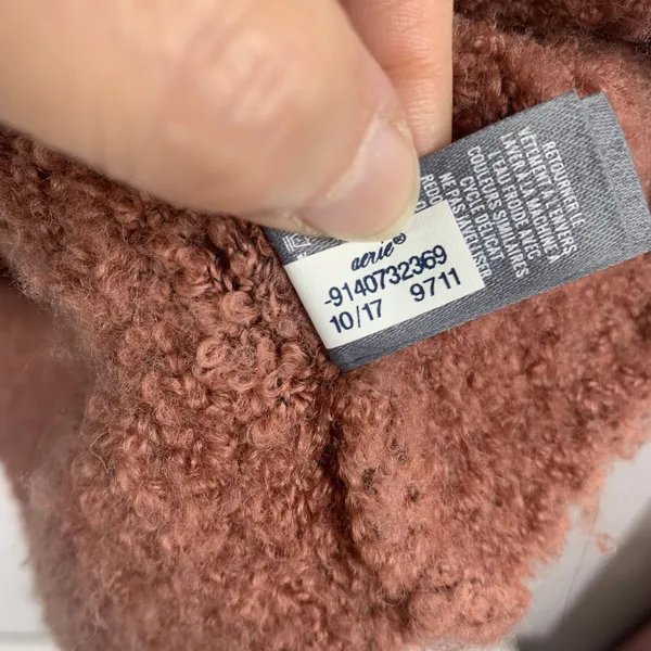 Aerie Size M Sweater‎ Boucle Wool Blend Oversized Dusty Rose Pink Long Sleeve - Image 10
