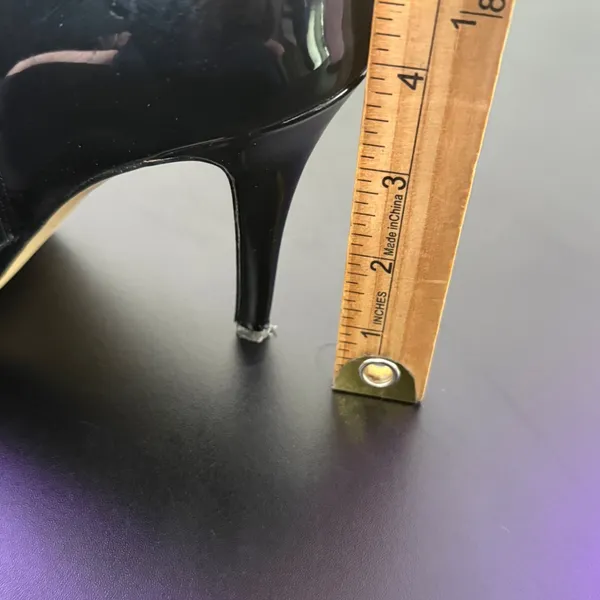 WHBM Pointed Toe Black‎ Suede Patent Leather Ankle Booties Mix Media Size 8 - Image 10