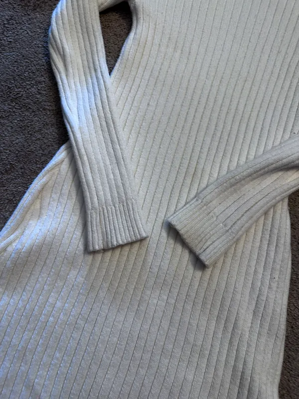 Hollister White/Cream Ribbed Knit Dress - Image 2