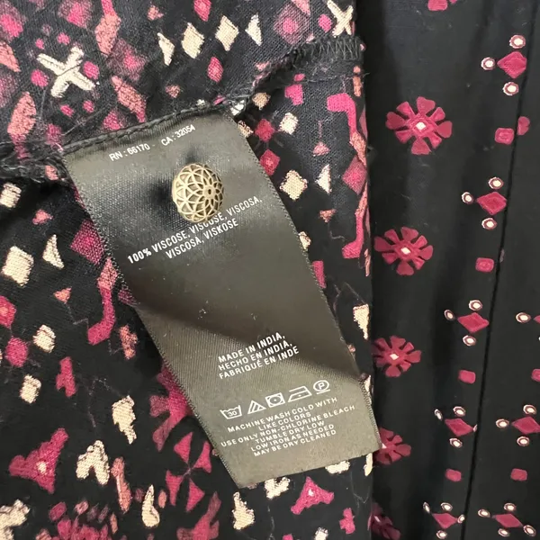 Anthropologie Vanessa Virginia Black Red Embroidered‎ Mini Dress Viscose Medium - Image 8