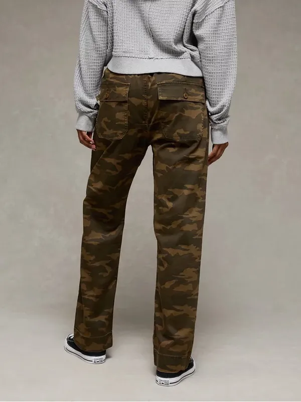 American Eagle AE Ex-boyfriend Camo Casual Pants Green Utility Women’s Sz Small - Image 3