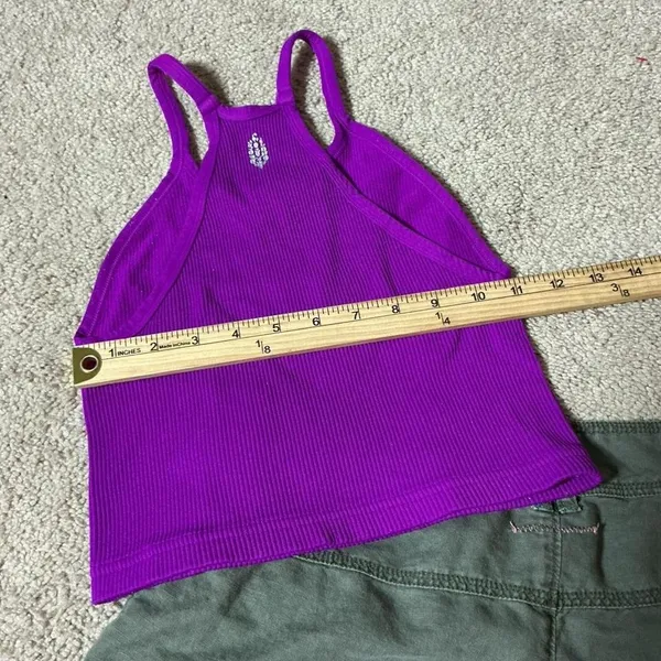 Free People Granola Girl Cargo Shorts & Purple FP Movement Ribbed‎ Tank Top Set - Image 5