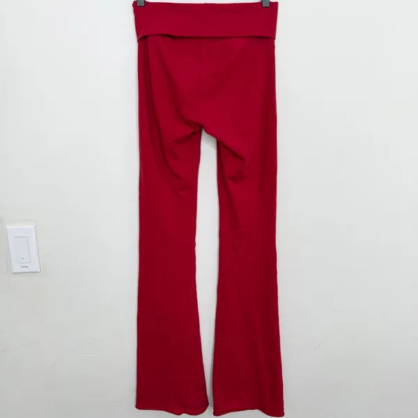Skims Cotton Jersey Long Sleeve T-Shirt & Foldover Pants Outfit Set Red Size XS - Image 8