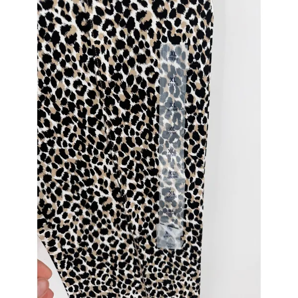 NWT Old Navy Stevie Pants Women XL Leopard Print High Rise Ponte Pintucked‎ - Image 12