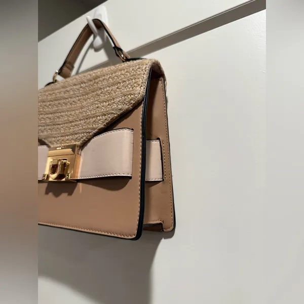 Aldo Tan and Cream‎ Satchel with Textured Design - Image 3
