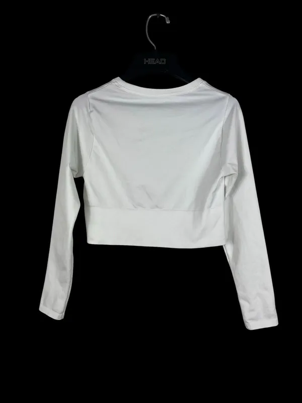 OFFLINE By Aerie Seamless Top Womens M White Cropped Long Sleeve Activewear - Image 3