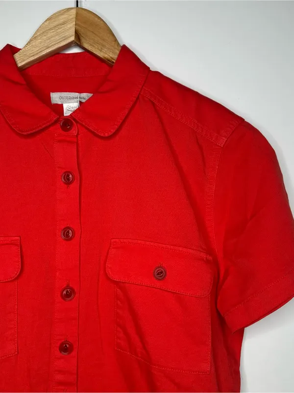 Outerknown NWT Trestles Utility Lightweight Romper Red Small - Image 6