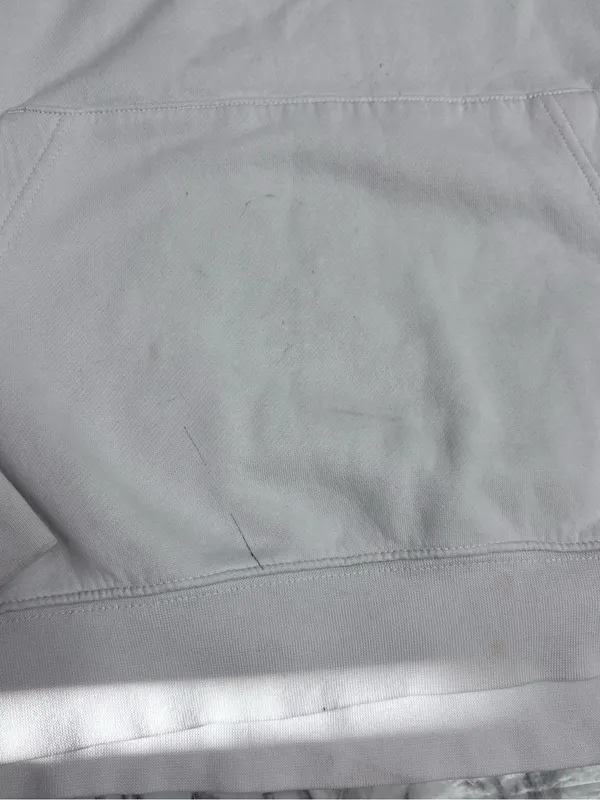 Nike White Crewneck Hoodie pullover sweatshirt Black Swoosh large flaws - Image 5