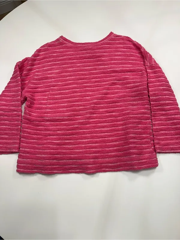 Escape 100% Cotton Fuchsia Textured Knit Pullover White Size M - Image 7