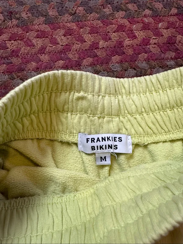 Frankie's Bikinis neon Yellow Drawstring cotton lounge high rise Shorts - Image 2