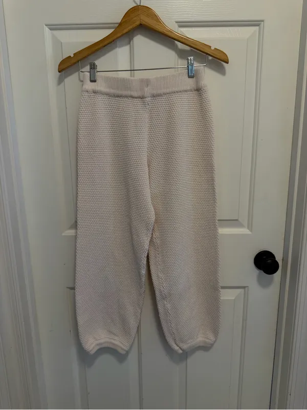 Free People FP Beach Hailee Knit Pants Jogger Balloon size XS Cream Off-White - Image 2