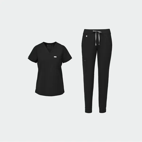Figs Catarina One-Pocket Scrub Top in black - Image 5