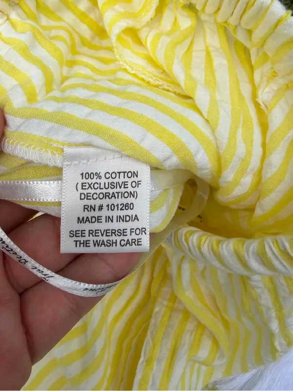 True Destinations Resort Wear Lemon Meringue Yellow Stripe Wide Leg Pants XS NWT - Image 9