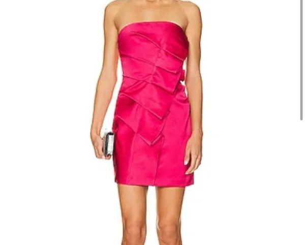 Revolve NWT A.L.C. Talita Ruffle Strapless Dress in pink. Size 12 - Image 8