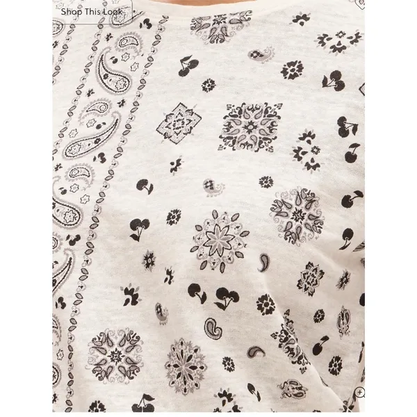 J.Crew New relaxed linen T-shirt in bandana print - Image 2