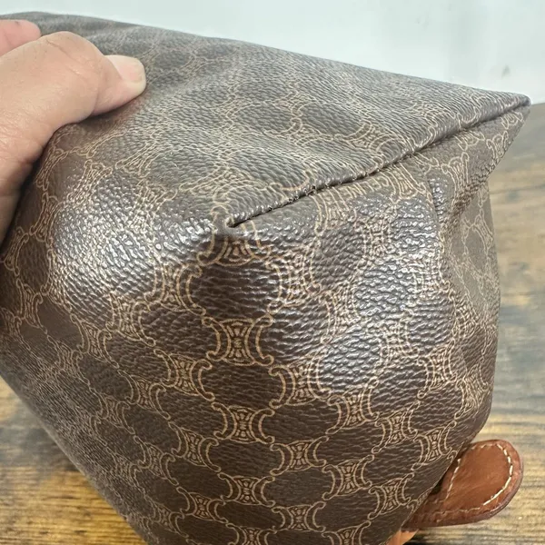 Celine Brown Macadam Toiletry Bag Made In Italy Travel Cosmetic Case Unisex - Image 11