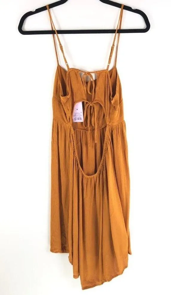 Wild Fable Mini Dress Open Back Hi Lo Hem Sleeveless Orange Size M - Image 2