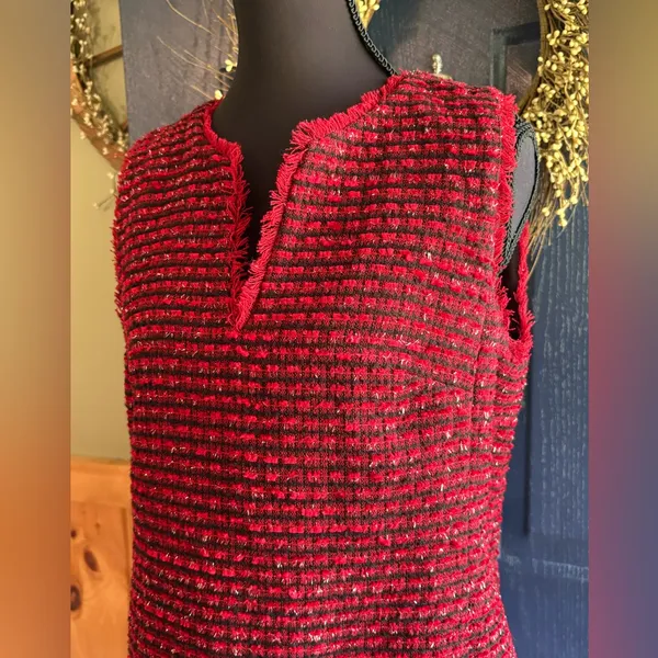 Ann Taylor Textured Red Midi Dress - Image 2