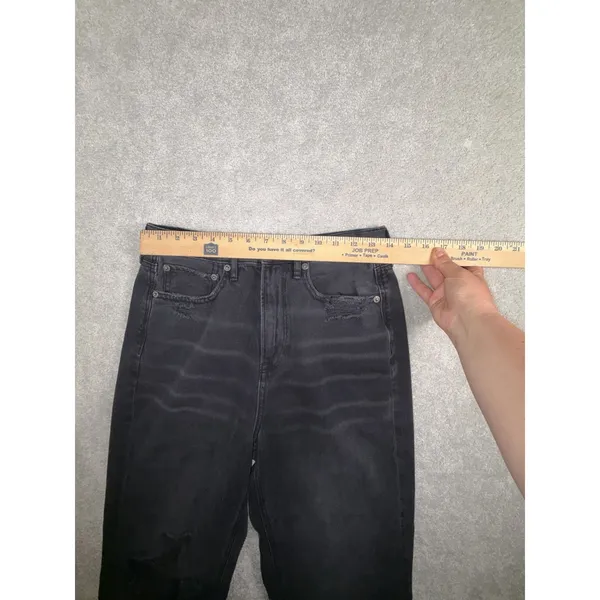 American Eagle Highest Rise 90's Boyfriend Jeans Women's‎ 6 Reg Black Distressed - Image 7