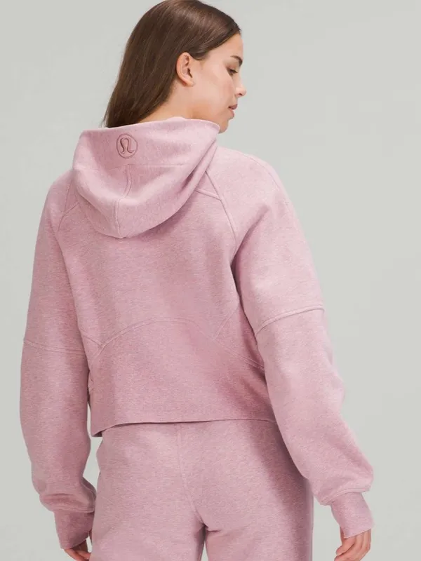 Lululemon Scuba Oversized Half-Zip Hoodie Heathered Pink Taupe Size XS/S Fleece - Image 4
