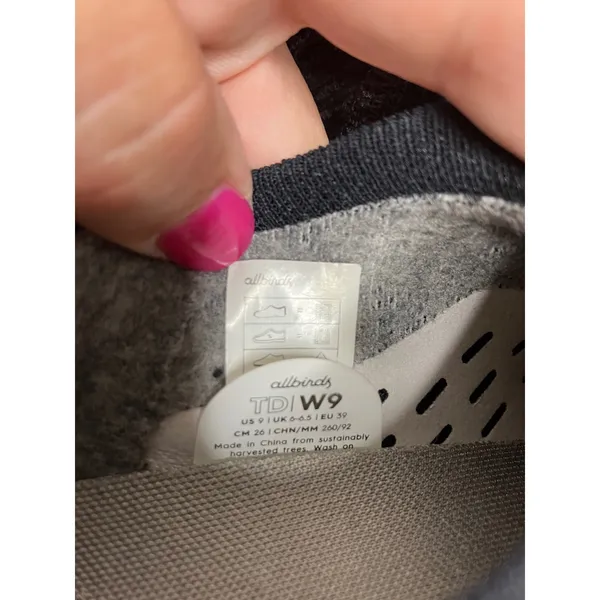 Allbirds Tree Dashers Women W9 Black Excellent Sustainable Knit Running Shoes - Image 5