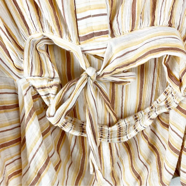 BY ANTHROPOLOGIE 100% Cotton Striped Tie-Front Blouse Size Small Boho Casual - Image 9