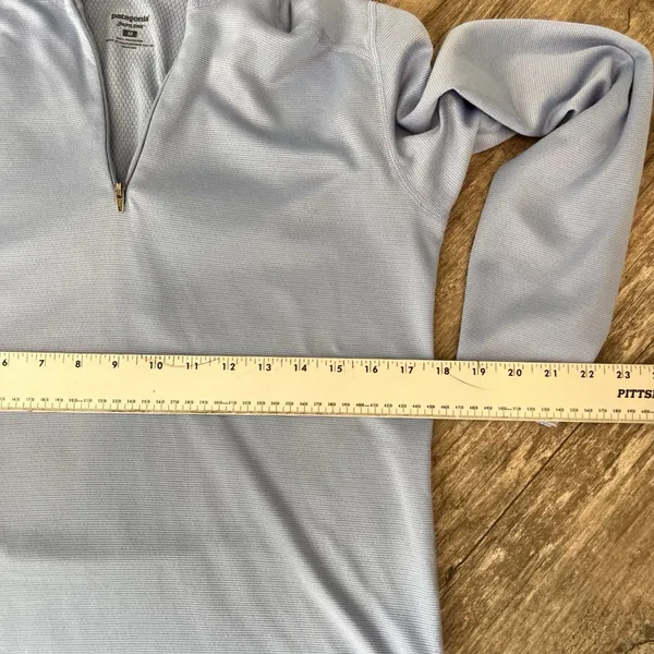 Patagonia Capilene Quarter Zip Neck light Blue Base Layer Long Sleeve Medium #79 - Image 5