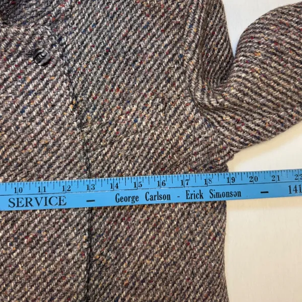 Jill Jr Vintage Tweed Overcoat Brown Multicolor ILGWU Union Made Long Coat Med - Image 5