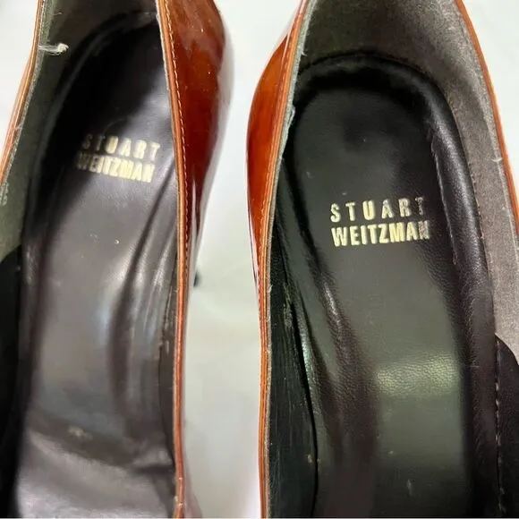 Stuart Weitzman Bronze Peeptoe Stiletto Heels Size 8 Corpcore 80s Power Dressing - Image 10