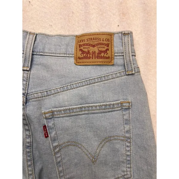 Levi's High Waisted Taper Jeans Women 28 Light Blue‎ Stretch Denim Classic - Image 8