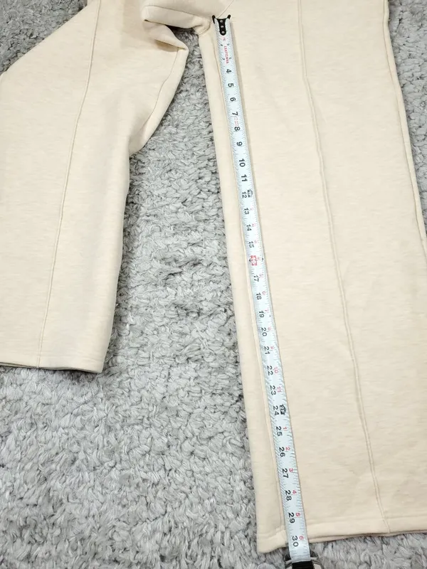OGL FuzzLuxe High Waisted Warm Straight Leg Pull On Pants Beige Size Medium - Image 6