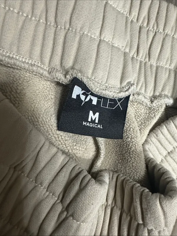 POPFLEX Beige High-Rise Elastic Waist Joggers - Image 3