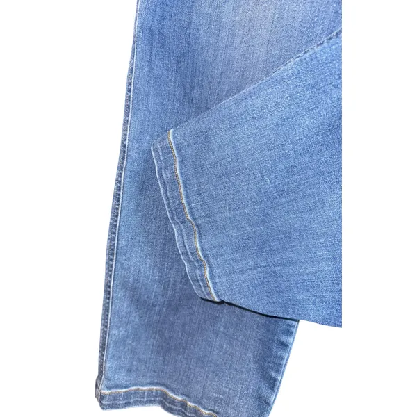 Spanx Medium Wash Pull On Jeans Women's 1X Stretch Distressed Straight Leg‎ - Image 4