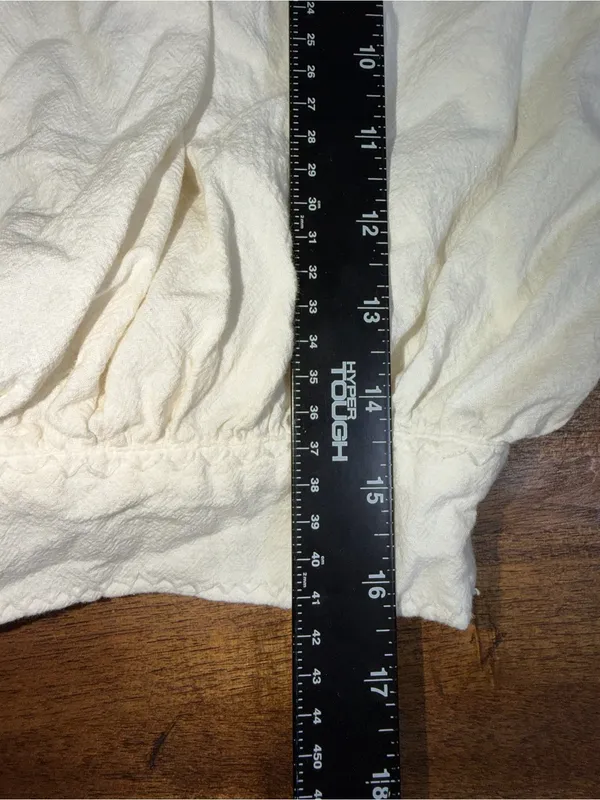 Cleobella Ivory Crop Top Balloon Sleeve Pintucked Cottagecore Prairie‎ Sz XS - Image 7