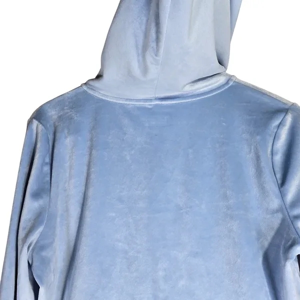 Aerie‎ Real Good Velour Full Zip Hoodie Light Blue Cropped Sweatshirt Large - Image 6
