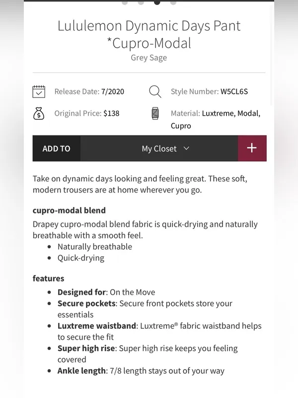lululemon athletica Dynamic Days Pant - Image 3