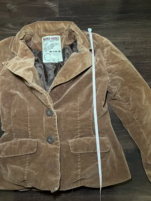 Vintage Doki Geki Velvet Brown Jacket Size Small - Image 6