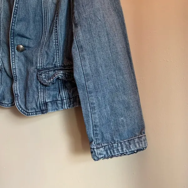 Tommy Hilfiger Women Size M Jean Jacket Coat Lightweight Blue Denim - Image 2