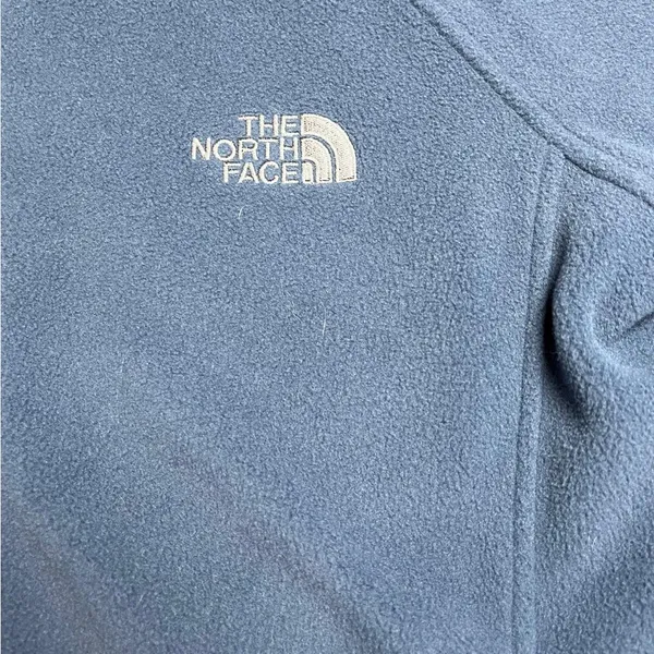 The North Face Fleece Jacket Women M gray Windwall Full Zip Hooded Sweater Logo - Image 3