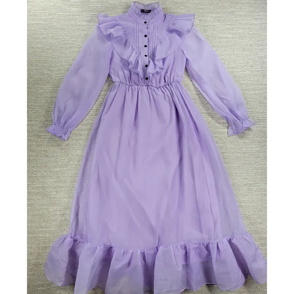 Shein‎ Prairie Dress Womens XS Lavender Cottage Flowy Lined Victorian Coquette - Image 16
