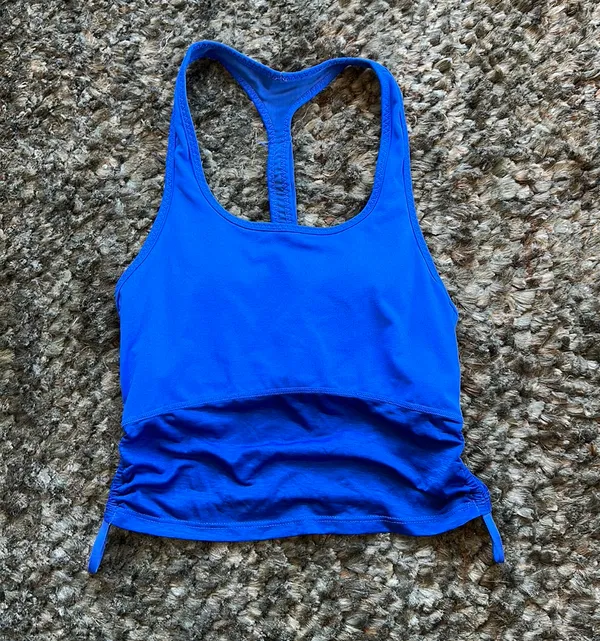 Fabletics workout top in blue - Image 2