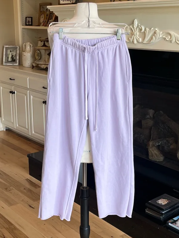 Women's Lavender Soft Comfy Drawstring Sweatpants New Purple Size XS - Image 3