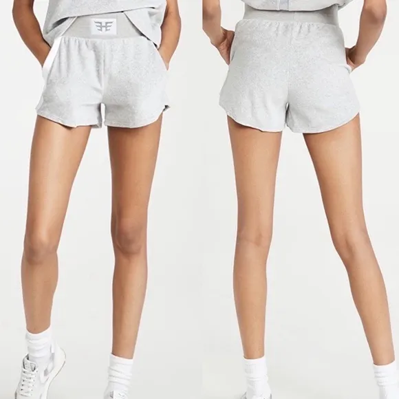 Revolve Heroine Sport Velour Velvet Grey Boost Pull on Shorts - Image 2