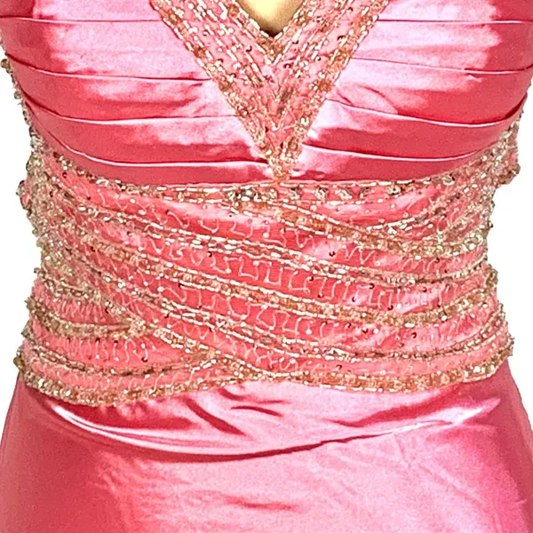 Glamorous New Pageant Prom Gown Sweetheart Neck Jeweled Pink Size 6 Glam A-line - Image 4